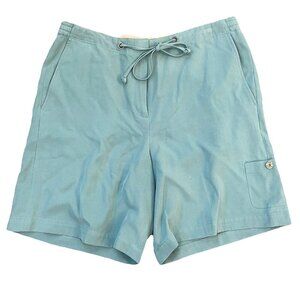 Tommy Bahama Women’s 100% Silk Ripstop Elastic Waist Shorts Size 10 Blue Casual